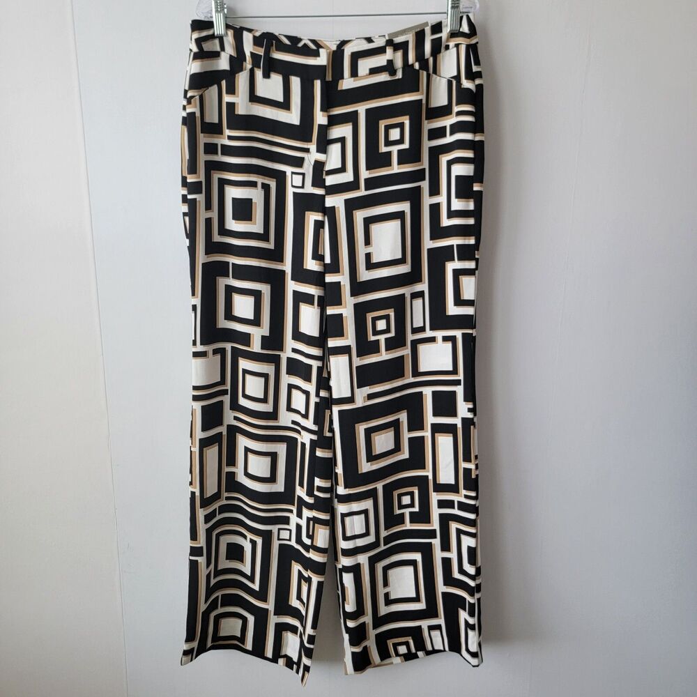 chico's women's drapey deco square print pants size L wide leg the ultimate fit